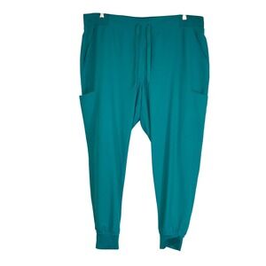 MedCouture Insight Teal Jogger Scrub Pants Women's Size 2XL Cargo Pockets
